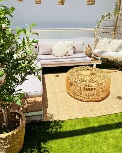 Sale Beliani Set di 3 vasi per piante PLAKA Giacinto d'acqua 29/37/49 cm Naturale Marrone Nero