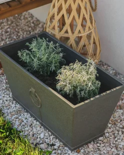Discount Beliani Set di 2 vasi per piante PORIA 60 cm Grigio
