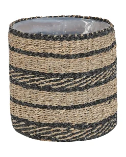 Discount Beliani Set di 3 vasi per piante RASBORA Alghe marine 35/31/27 cm Nero Beige Naturale Nero
