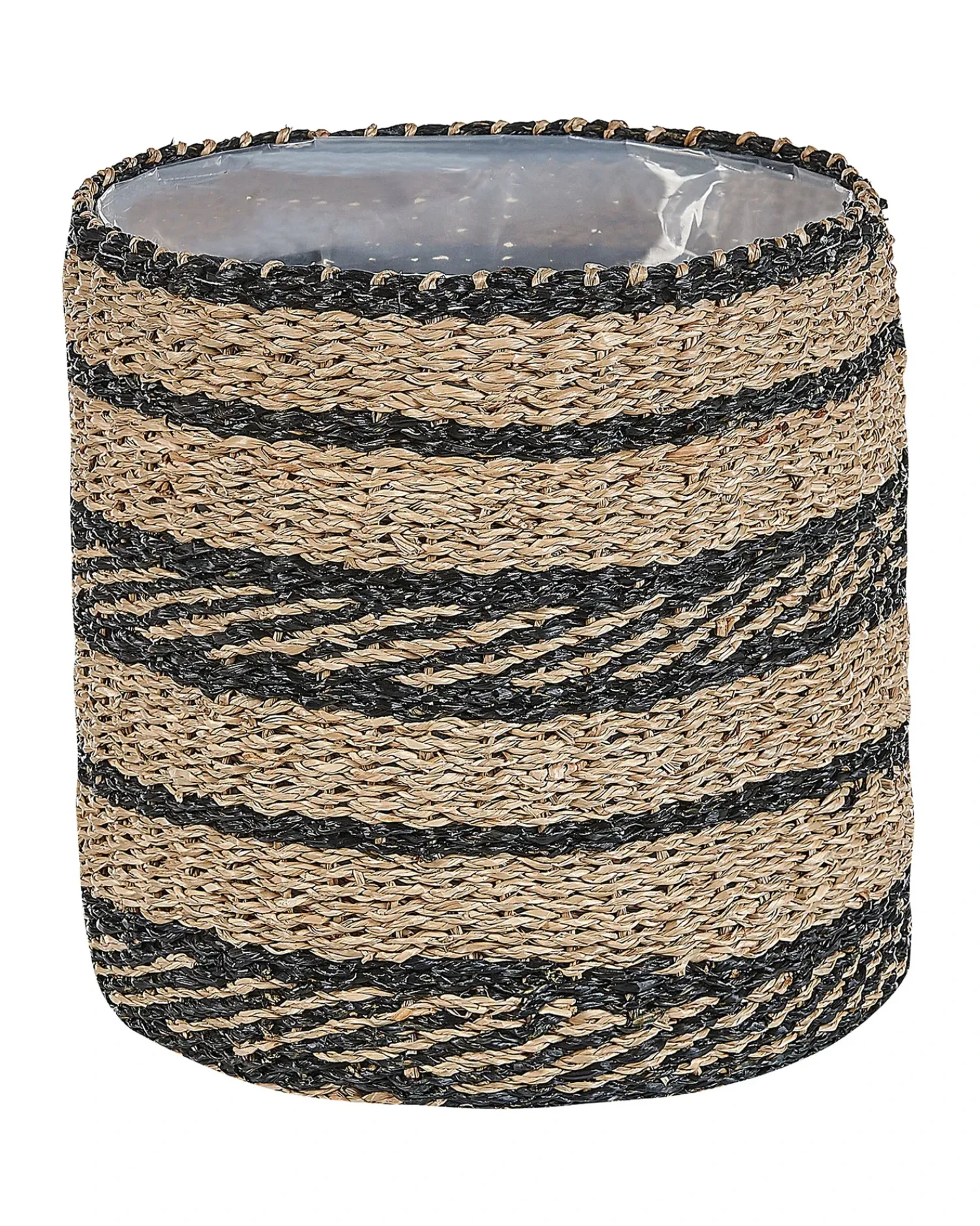 Discount Beliani Set di 3 vasi per piante RASBORA Alghe marine 35/31/27 cm Nero Beige Naturale Nero