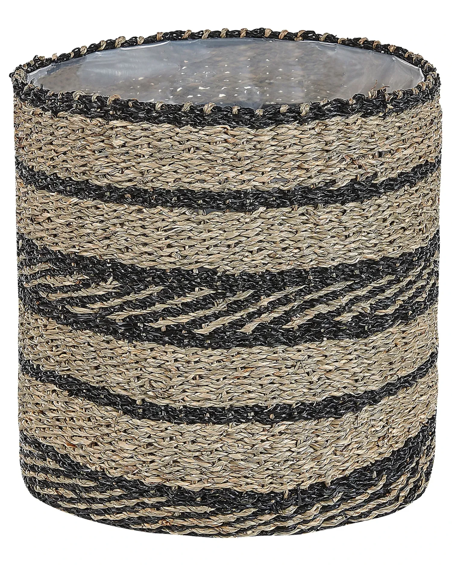 Discount Beliani Set di 3 vasi per piante RASBORA Alghe marine 35/31/27 cm Nero Beige Naturale Nero