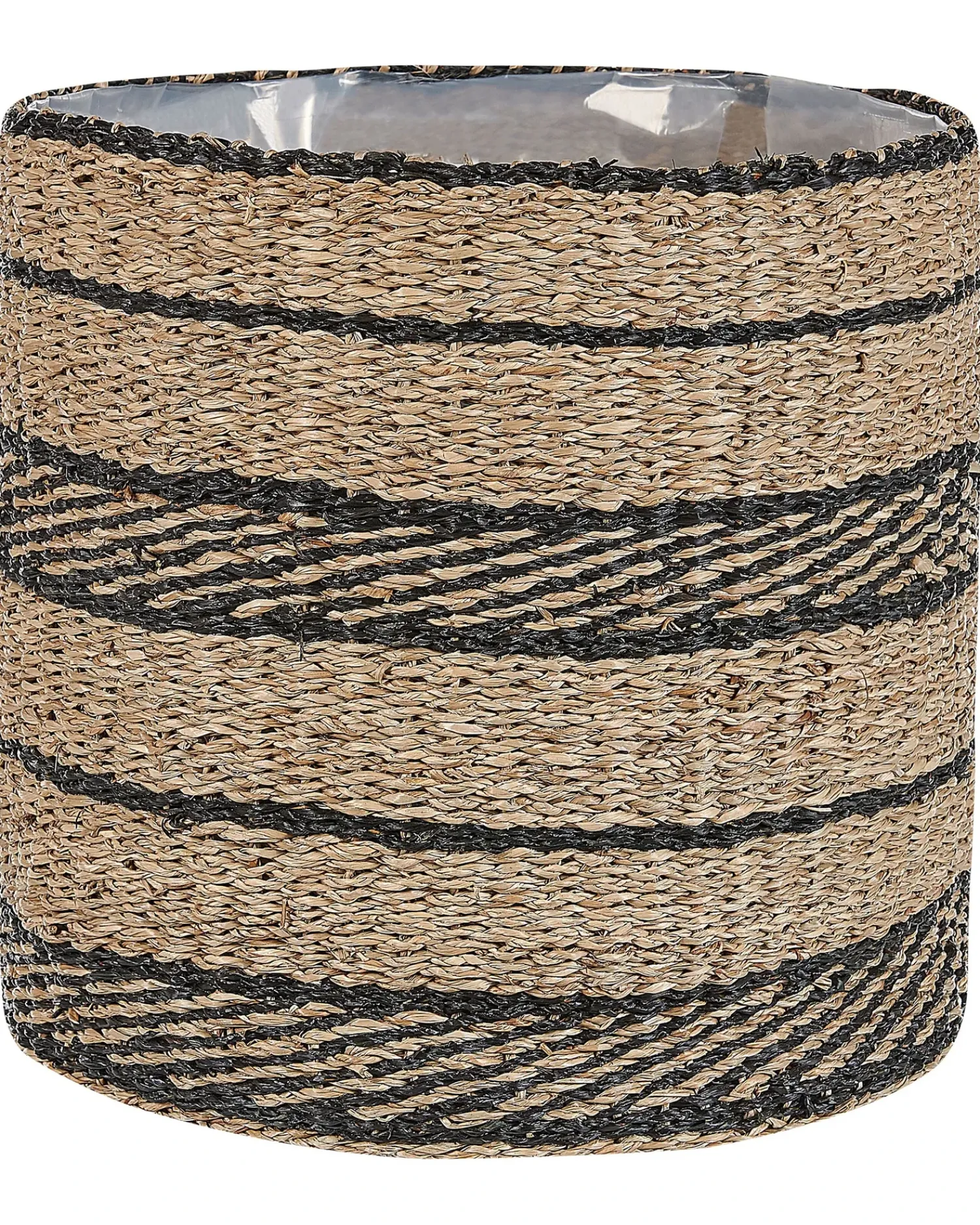 Discount Beliani Set di 3 vasi per piante RASBORA Alghe marine 35/31/27 cm Nero Beige Naturale Nero