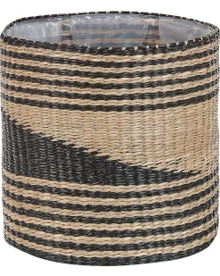 Online Beliani Set di 3 vasi per piante RATTAIL Alghe marine 32/29/27 cm Nero Beige Naturale Nero
