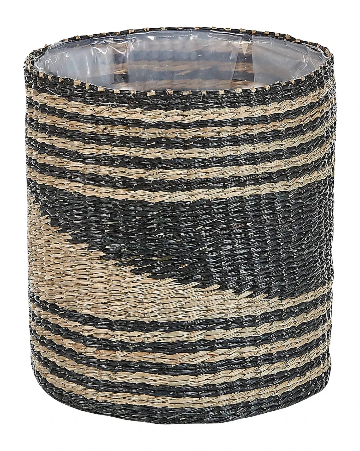 Online Beliani Set di 3 vasi per piante RATTAIL Alghe marine 32/29/27 cm Nero Beige Naturale Nero