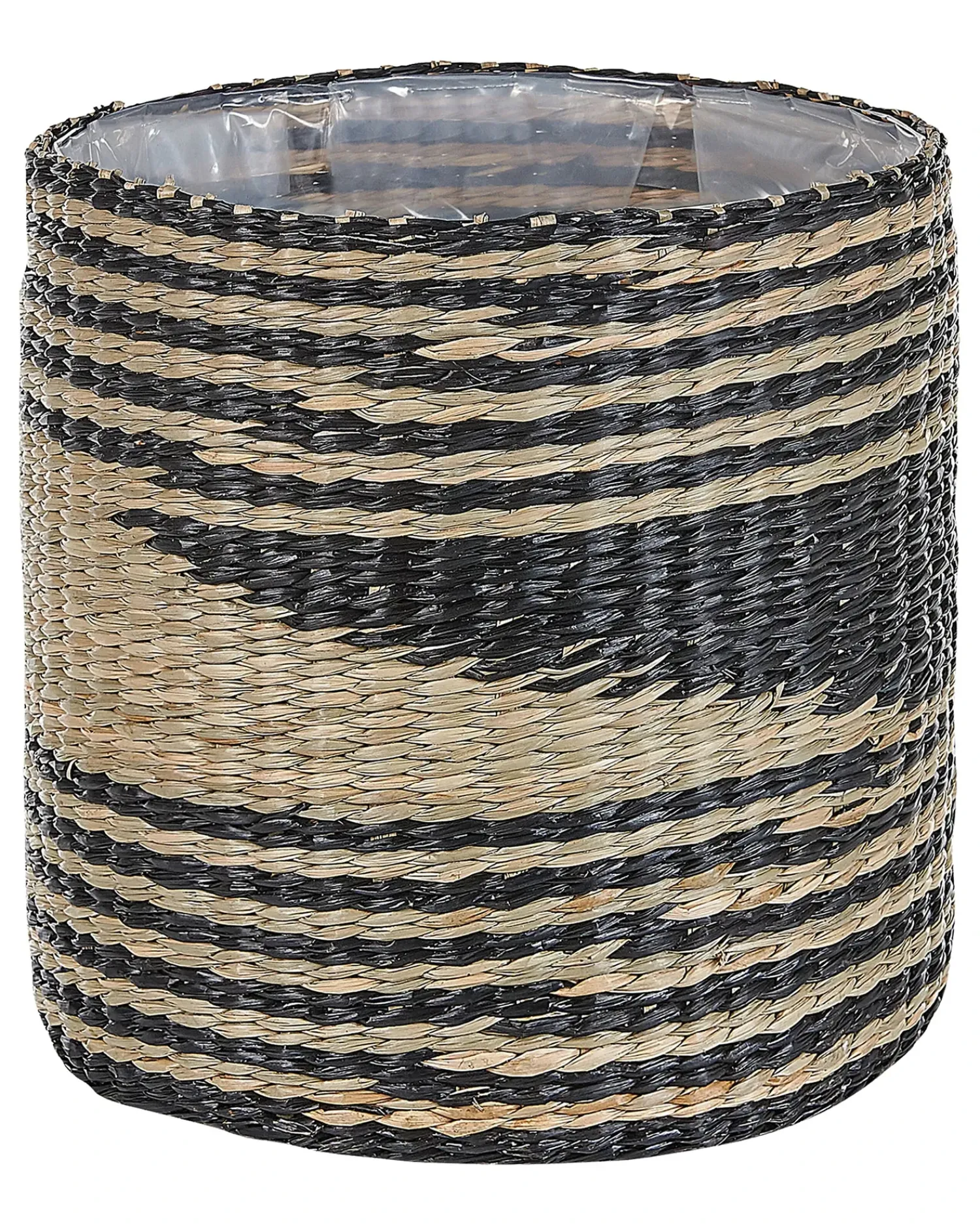 Online Beliani Set di 3 vasi per piante RATTAIL Alghe marine 32/29/27 cm Nero Beige Naturale Nero