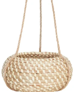 Outlet Beliani Set di 2 vasi per piante REMORA Alghe marine 22/14 cm Naturale Marrone