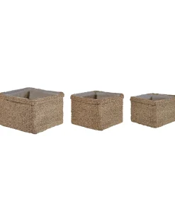 Online Beliani Set di 3 vasi per piante RIVULINE Alghe marine 23/27/30 cm Naturale Marrone