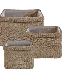 Online Beliani Set di 3 vasi per piante RIVULINE Alghe marine 23/27/30 cm Naturale Marrone