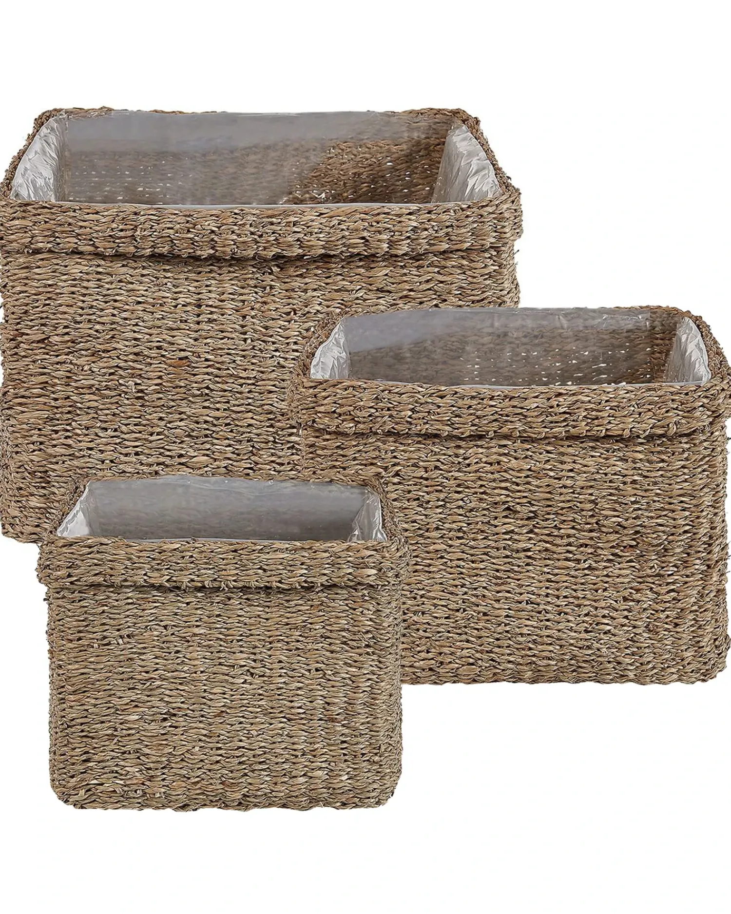 Online Beliani Set di 3 vasi per piante RIVULINE Alghe marine 23/27/30 cm Naturale Marrone