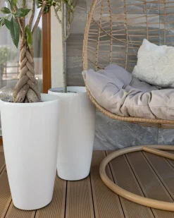 Clearance Beliani Set di 2 vasi per piante TSERIA 32 cm Bianco