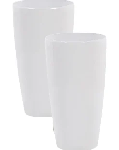 Clearance Beliani Set di 2 vasi per piante TSERIA 32 cm Bianco