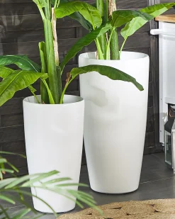 Clearance Beliani Set di 2 vasi per piante TSERIA 32 cm Bianco