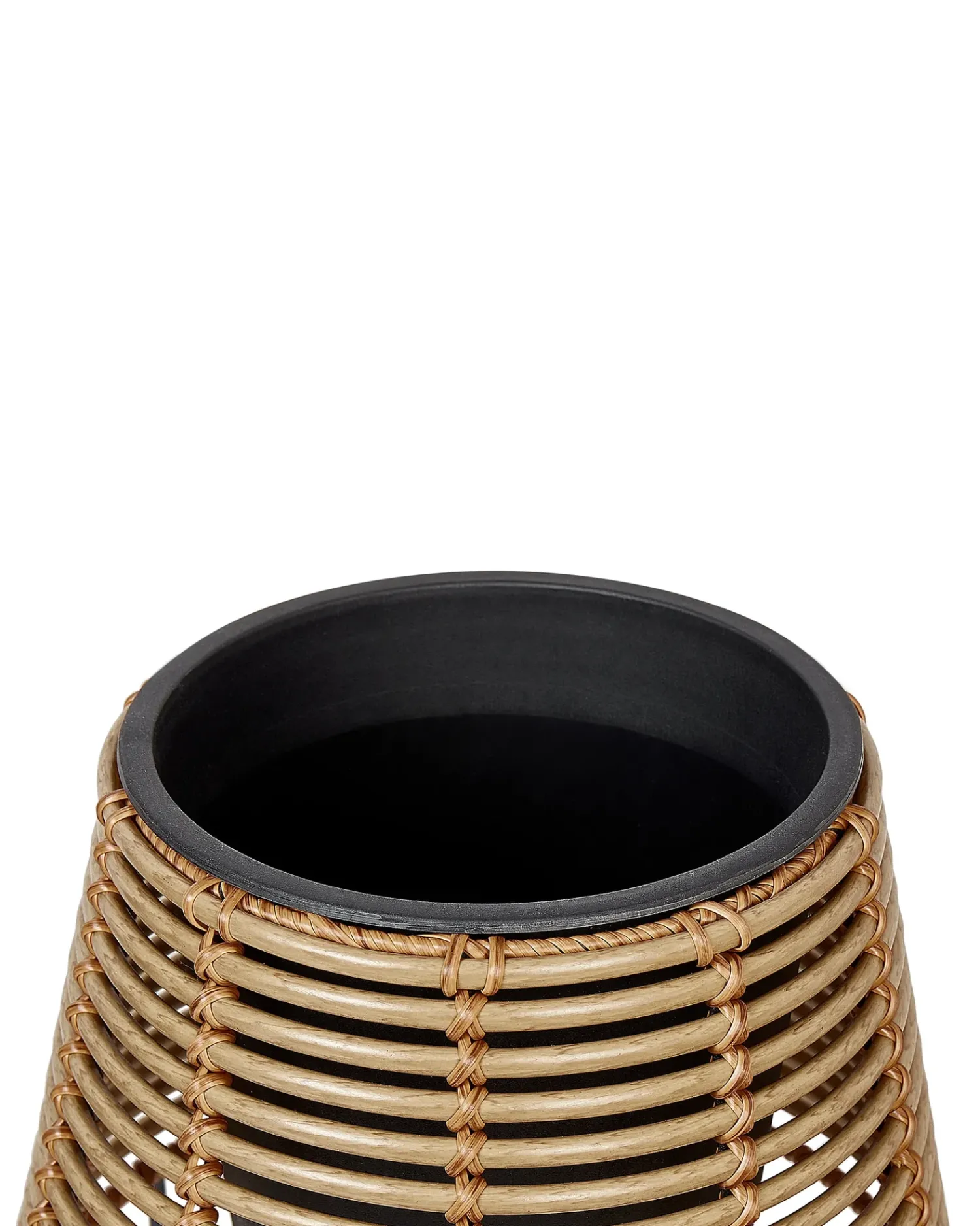 Best Beliani Set di 2 vasi rialzati per piante BORAGO Rattan sintetico (PE) 20/21 cm Naturale Marrone