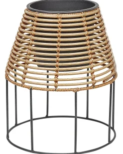 Best Beliani Set di 2 vasi rialzati per piante BORAGO Rattan sintetico (PE) 20/21 cm Naturale Marrone