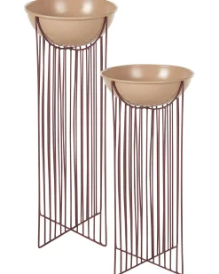 Clearance Beliani Set di 2 vasi rialzati per piante FICARIA Metallo 22 cm Rosa