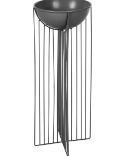 Beliani Set di 2 vasi rialzati per piante FICARIA Metallo 22 cm Nero