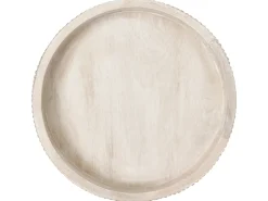 Online Beliani Set di 2 vassoi da portata MANSOURA Legno di mango Marrone chiaro Marrone Argento