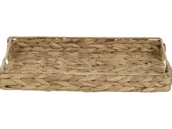 New Beliani Set di 2 vassoi decorativi KONTUM Vimini Naturale Beige Naturale