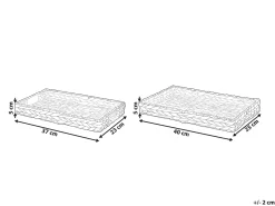 New Beliani Set di 2 vassoi decorativi KONTUM Vimini Naturale Beige Naturale