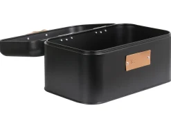New Beliani Set Portapane e Barattoli 4 Pezzi REVERIE Metallo Nero Marrone Nero