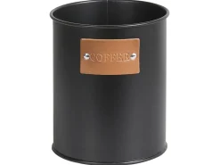 New Beliani Set Portapane e Barattoli 4 Pezzi REVERIE Metallo Nero Marrone Nero