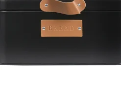 New Beliani Set Portapane e Barattoli 4 Pezzi REVERIE Metallo Nero Marrone Nero