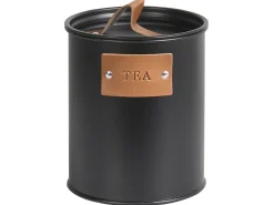 New Beliani Set Portapane e Barattoli 4 Pezzi REVERIE Metallo Nero Marrone Nero