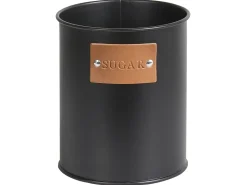 New Beliani Set Portapane e Barattoli 4 Pezzi REVERIE Metallo Nero Marrone Nero
