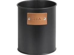 New Beliani Set Portapane e Barattoli 4 Pezzi REVERIE Metallo Nero Marrone Nero
