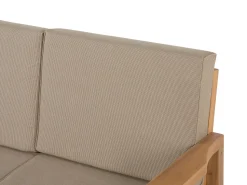 Online Beliani Set salotto da giardino con tavolo e pouf 4 posti MANILA Marrone chiaro Grigio Marrone