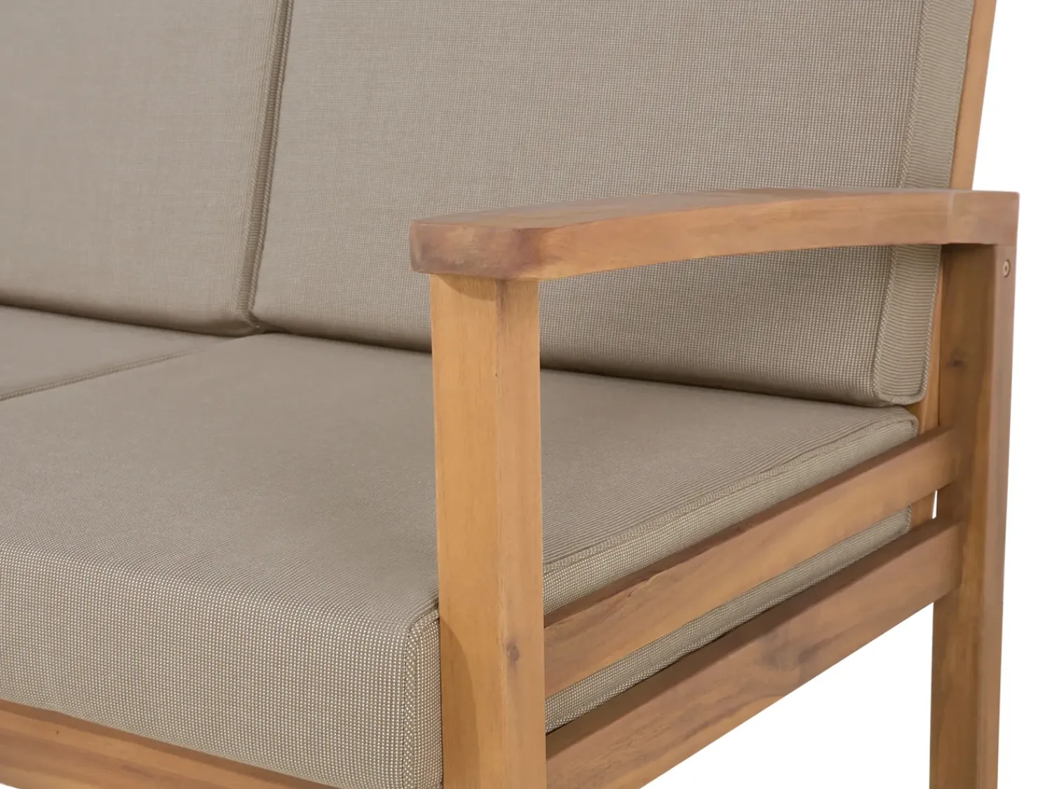 Online Beliani Set salotto da giardino con tavolo e pouf 4 posti MANILA Marrone chiaro Grigio Marrone