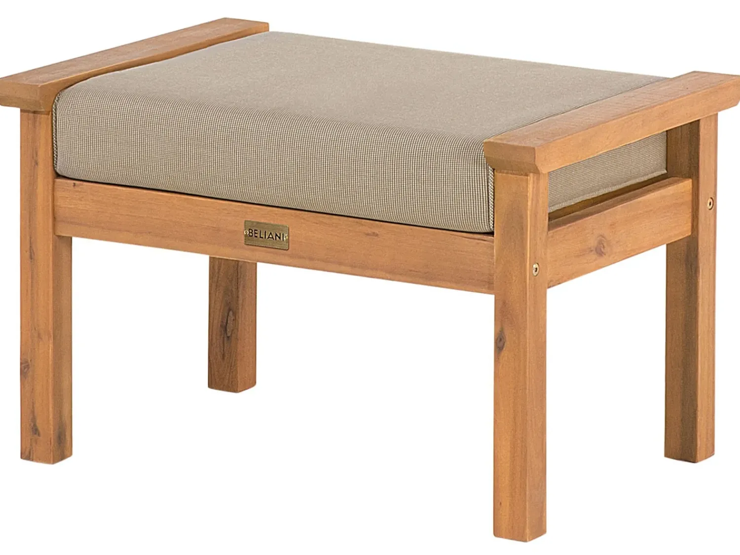 Online Beliani Set salotto da giardino con tavolo e pouf 4 posti MANILA Marrone chiaro Grigio Marrone