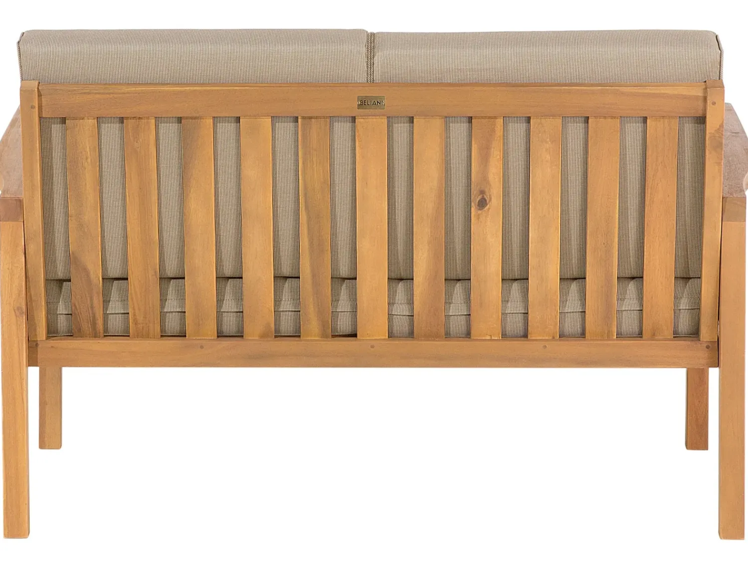 Online Beliani Set salotto da giardino con tavolo e pouf 4 posti MANILA Marrone chiaro Grigio Marrone