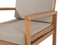 Online Beliani Set salotto da giardino con tavolo e pouf 4 posti MANILA Marrone chiaro Grigio Marrone