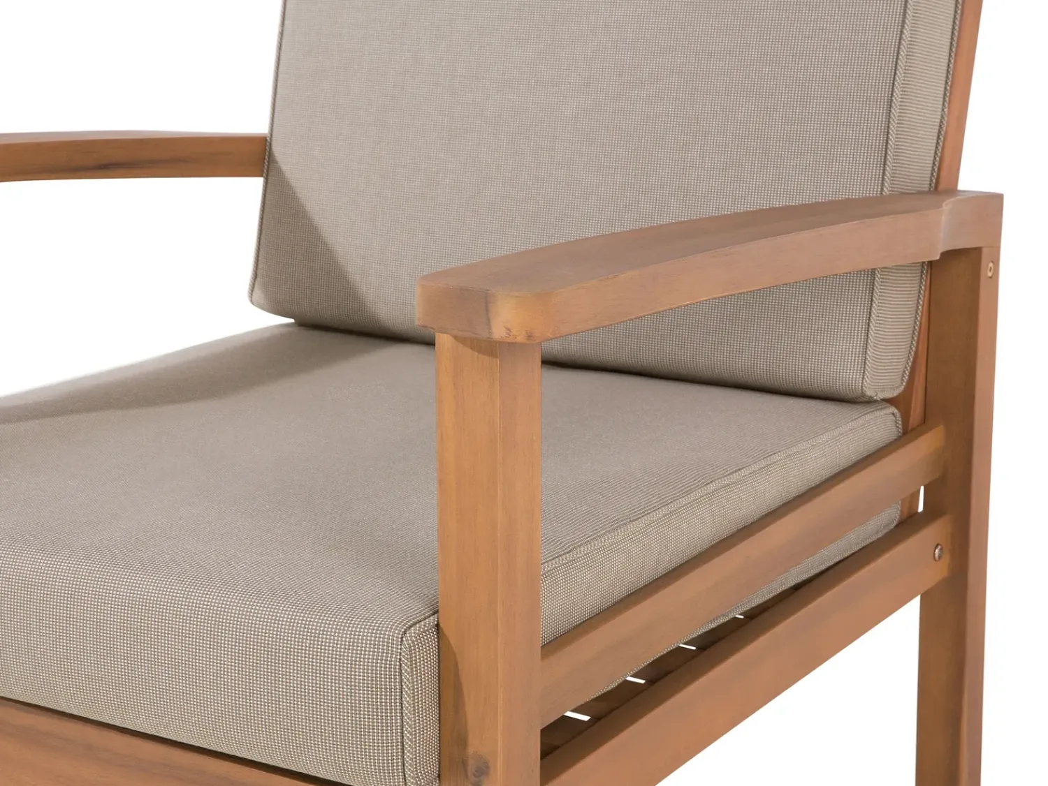 Online Beliani Set salotto da giardino con tavolo e pouf 4 posti MANILA Marrone chiaro Grigio Marrone