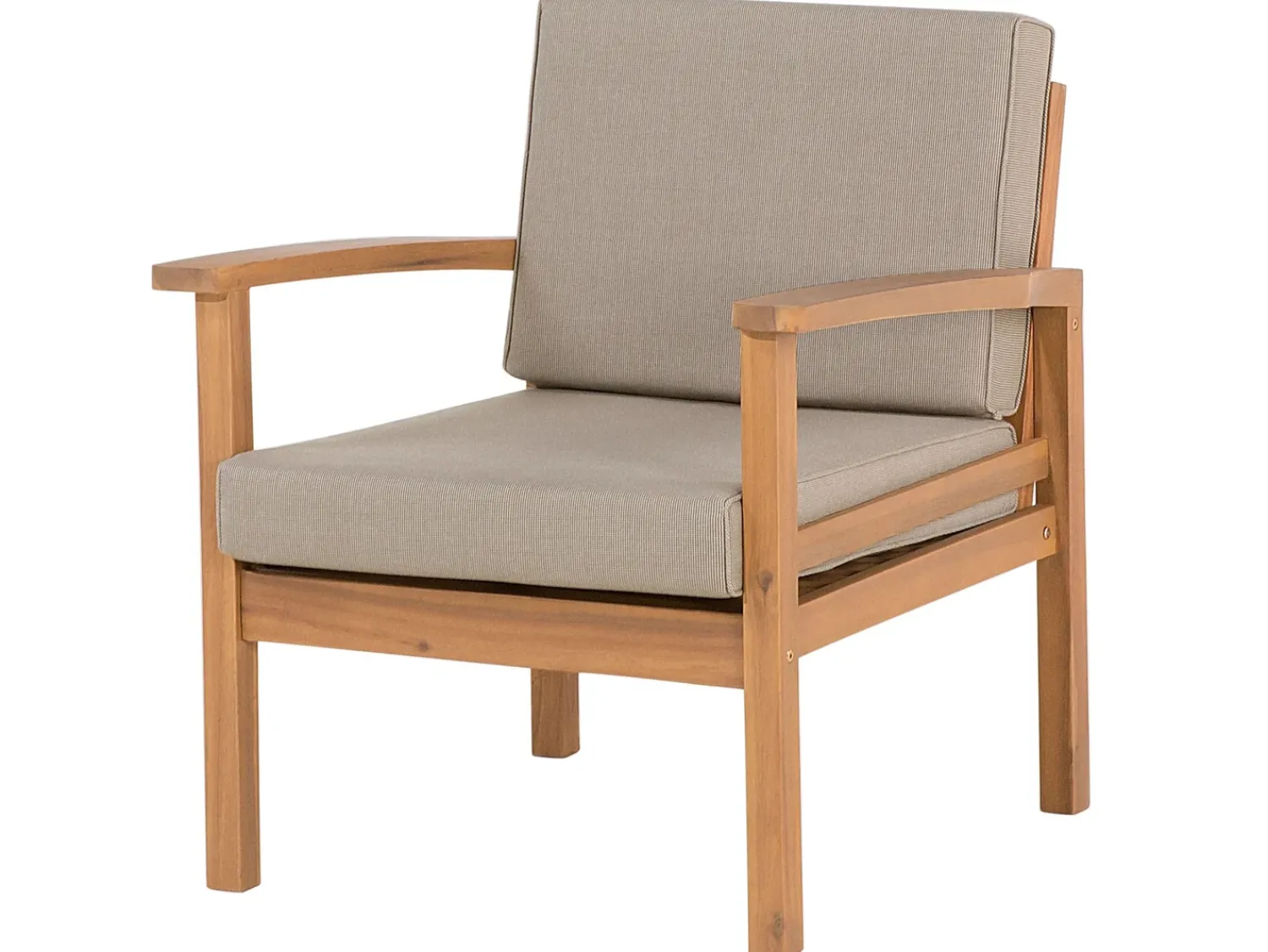 Online Beliani Set salotto da giardino con tavolo e pouf 4 posti MANILA Marrone chiaro Grigio Marrone