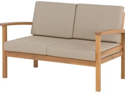 Online Beliani Set salotto da giardino con tavolo e pouf 4 posti MANILA Marrone chiaro Grigio Marrone