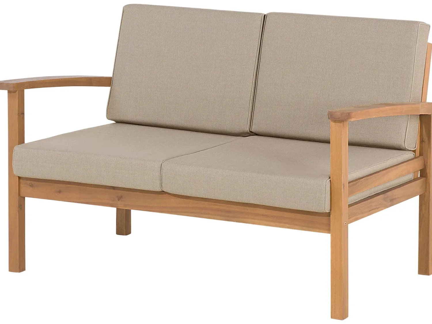 Online Beliani Set salotto da giardino con tavolo e pouf 4 posti MANILA Marrone chiaro Grigio Marrone