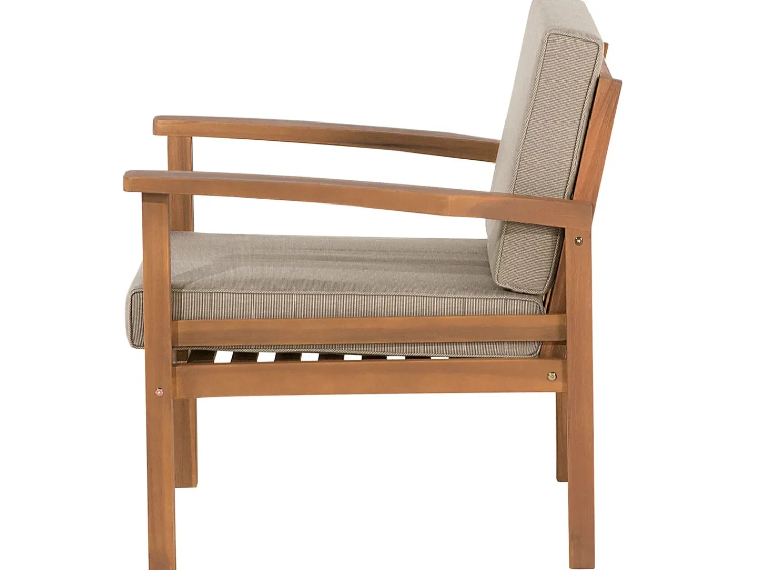 Online Beliani Set salotto da giardino con tavolo e pouf 4 posti MANILA Marrone chiaro Grigio Marrone