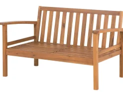 Online Beliani Set salotto da giardino con tavolo e pouf 4 posti MANILA Marrone chiaro Grigio Marrone