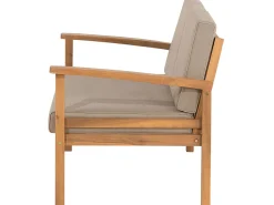 Online Beliani Set salotto da giardino con tavolo e pouf 4 posti MANILA Marrone chiaro Grigio Marrone