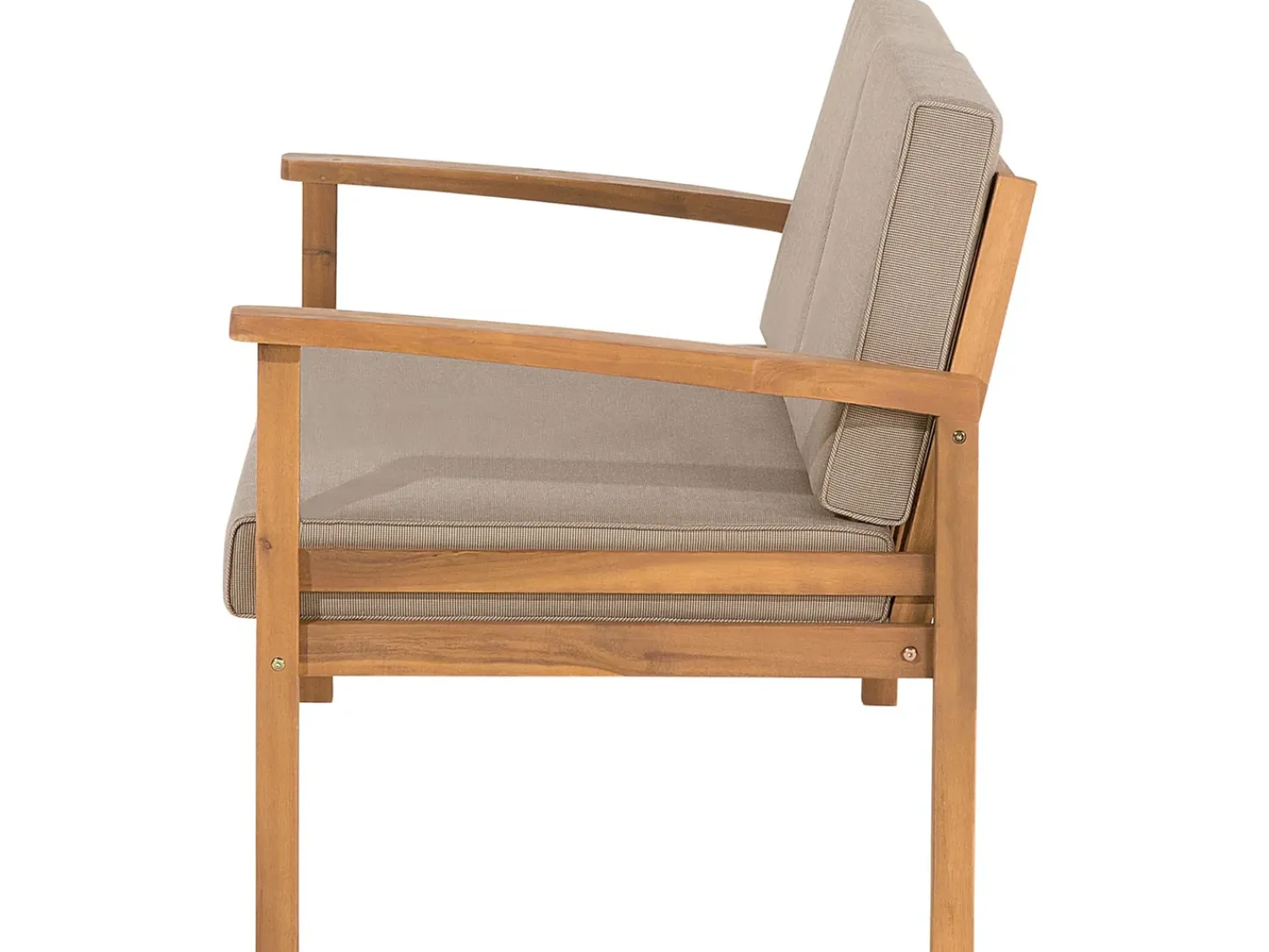 Online Beliani Set salotto da giardino con tavolo e pouf 4 posti MANILA Marrone chiaro Grigio Marrone