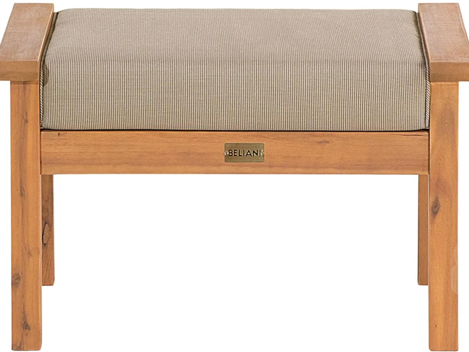 Online Beliani Set salotto da giardino con tavolo e pouf 4 posti MANILA Marrone chiaro Grigio Marrone
