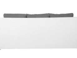 New Beliani Set salotto da giardino con tavolo e pouf 6 posti ROMA Rattan sintetico (PE) Bianco Bianco Grigio