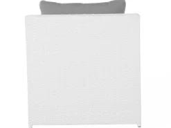New Beliani Set salotto da giardino con tavolo e pouf 6 posti ROMA Rattan sintetico (PE) Bianco Bianco Grigio