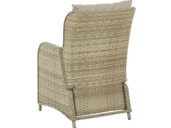 Clearance Beliani Set salotto da giardino con tavolo e pouf 2 posti PONZA Rattan sintetico (PE) Beige Beige Naturale