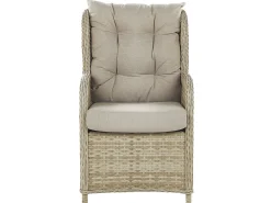 Clearance Beliani Set salotto da giardino con tavolo e pouf 2 posti PONZA Rattan sintetico (PE) Beige Beige Naturale