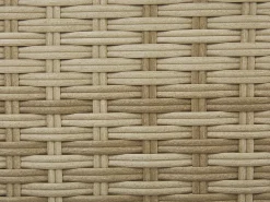 Clearance Beliani Set salotto da giardino con tavolo e pouf 2 posti PONZA Rattan sintetico (PE) Beige Beige Naturale