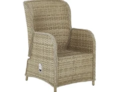 Clearance Beliani Set salotto da giardino con tavolo e pouf 2 posti PONZA Rattan sintetico (PE) Beige Beige Naturale