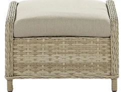 Clearance Beliani Set salotto da giardino con tavolo e pouf 2 posti PONZA Rattan sintetico (PE) Beige Beige Naturale